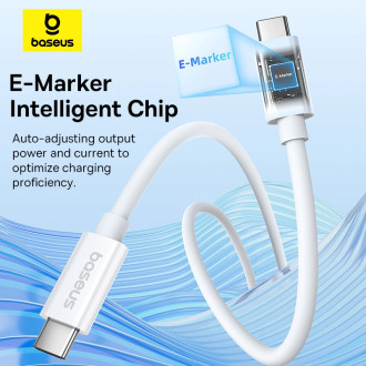 Baseus CB000068 USB-C - USB-C kabel 240W PD 8K 60Hz 1m - bílý