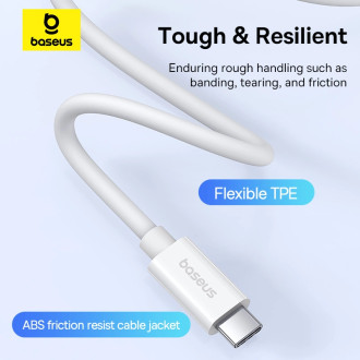 Baseus CB000068 USB-C - USB-C kabel 240W PD 8K 60Hz 1m - bílý