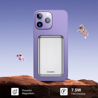 Choetech B655 mini bezdrátová magnetická powerbanka 5000mAh - stříbrná