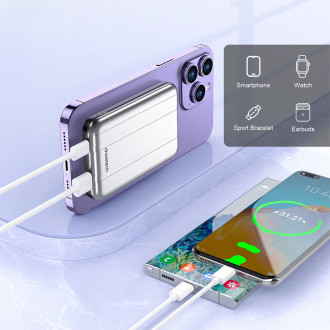 Choetech B655 mini bezdrátová magnetická powerbanka 5000mAh - stříbrná