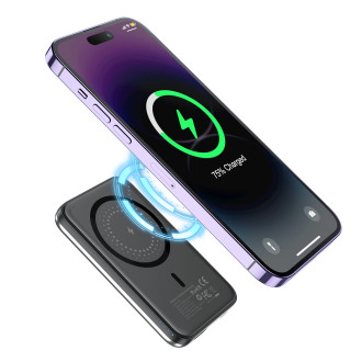 Choetech B655 mini bezdrátová magnetická powerbanka 5000mAh - stříbrná