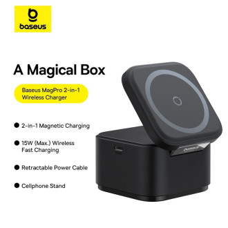 Baseus BS-W531 MagSafe / Qi USB-C 20W bezdrátová nabíječka - černá