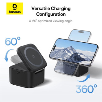Baseus BS-W531 MagSafe / Qi USB-C 20W bezdrátová nabíječka - černá