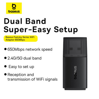 Baseus BS-OH170 650Mb/s 5GHz USB síťová karta - černá