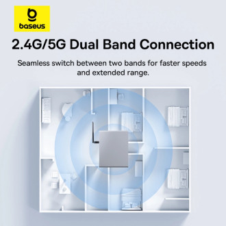 Baseus BS-OH173 650Mb/s 5 GHz USB síťová karta - černá