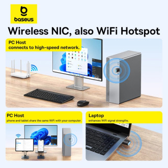 Baseus BS-OH169 300Mb/s USB síťová karta - černá