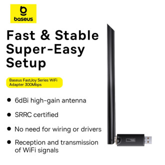 Baseus BS-OH172 300Mb/s USB síťová karta - černá