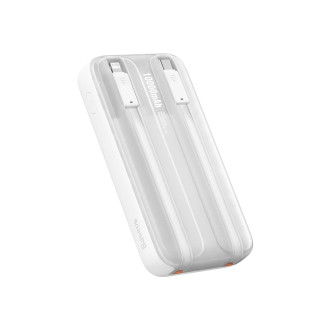 Powerbanka Baseus Comet Series s displejem 10000mAh 22,5W - bílá + USB-A - USB-C 0,3m kabel - bílá