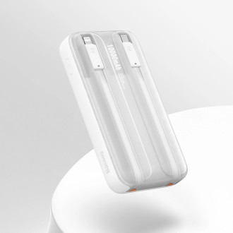Powerbanka Baseus Comet Series s displejem 10000mAh 22,5W - bílá + USB-A - USB-C 0,3m kabel - bílá