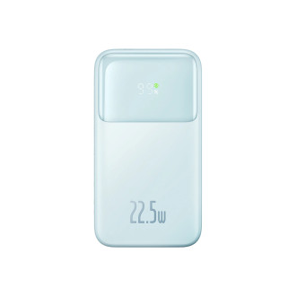 Powerbanka Baseus Comet Series s displejem 10000mAh 22,5W - modrá + USB-A - USB-C kabel 0,3m - bílá