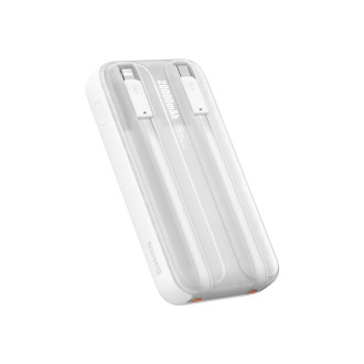 Powerbanka Baseus Comet Series s displejem 20000mAh 22,5W - bílá + USB-A - USB-C kabel 0,3m - bílá