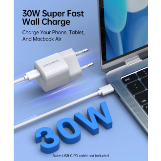 Choetech PD5007 USB-C PD 30W GaN nástěnná nabíječka - bílá
