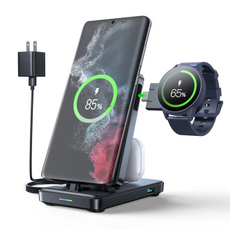 Joyroom JR-WQS01 Samsung Galaxy USB-C 4v1 nabíjecí stanice skládací - černá
