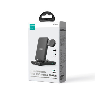 Joyroom JR-WQS01 Samsung Galaxy USB-C 4v1 nabíjecí stanice skládací - černá