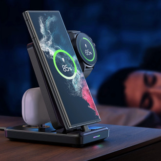 Joyroom JR-WQS01 Samsung Galaxy USB-C 4v1 nabíjecí stanice skládací - černá