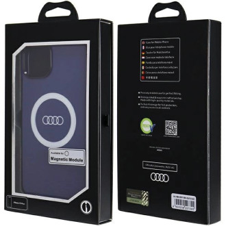 Pouzdro Audi IML Big Logo MagSafe pro iPhone 15 Plus / 14 Plus - modré