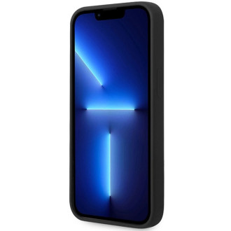 BMW silikonové pouzdro s kovovým logem pro iPhone 15 / 14 / 13 - černé