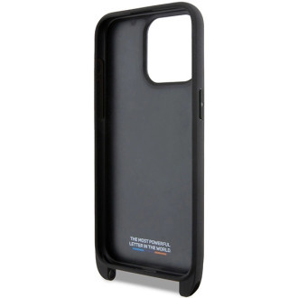 Pouzdro BMW M Edition Carbon Tricolor Lines &amp; Strap pro iPhone 15 Pro Max - černé