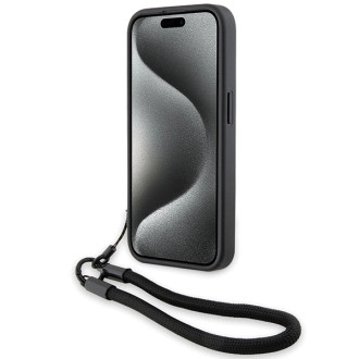 Pouzdro BMW Signature Leather Wordmark Cord pro iPhone 15 Pro Max - černé