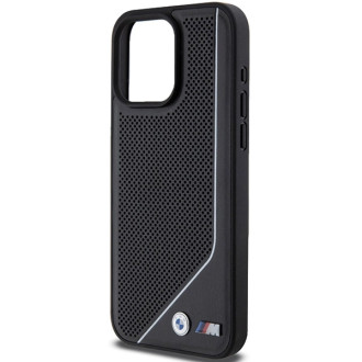 BMW Perforated Twisted Line MagSafe pouzdro pro iPhone 15 Pro - černé