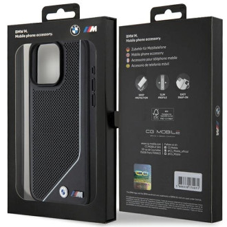 BMW Perforated Twisted Line MagSafe pouzdro pro iPhone 15 Pro - černé