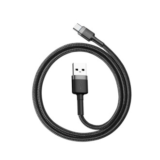 Baseus Cafule Cable odolný nylonový kabel USB / USB-C QC3.0 3A 0,5M černo-šedý (CATKLF-AG1)