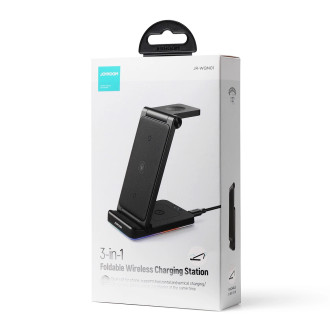 [RETURNED ITEM] Indukční nabíječka Joyroom 3v1 pro zařízení Apple - iPhone, Apple Watch, stojan pro Airpods (až 15W) černý (JR-WQN01)