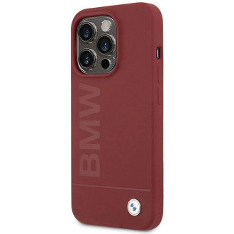 BMW silikonové pouzdro MagSafe Big Logo pro iPhone 15 Pro - červené