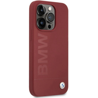 BMW silikonové pouzdro MagSafe Big Logo pro iPhone 15 Pro - červené