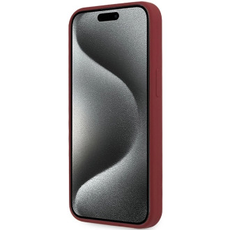 BMW silikonové pouzdro MagSafe Big Logo pro iPhone 15 Pro - červené
