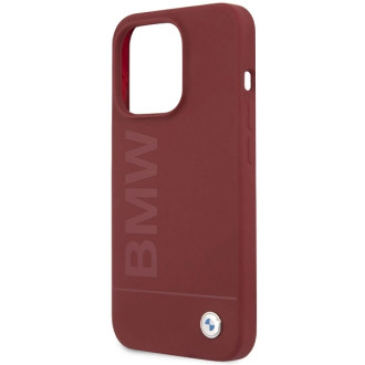 BMW silikonové pouzdro MagSafe Big Logo pro iPhone 15 Pro - červené