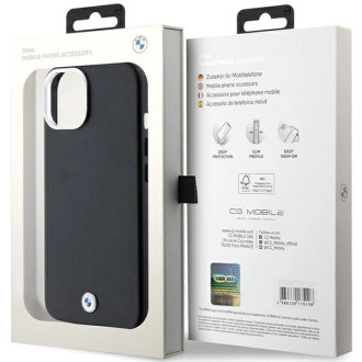 BMW Signature Wrapped Metal MagSafe obal pro iPhone 15 Plus / 14 Plus - černý