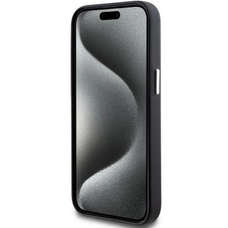 BMW Signature Wrapped Metal MagSafe Case pro iPhone 15/14/13 – černý
