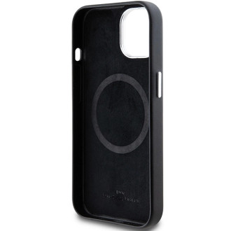 BMW Signature Wrapped Metal MagSafe Case pro iPhone 15/14/13 – černý