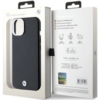 BMW Signature Wrapped Metal MagSafe Case pro iPhone 15/14/13 – černý