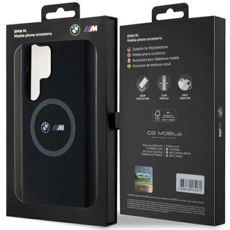 BMW M silikonové pouzdro Printed Ring MagSafe pro Samsung Galaxy S24 Ultra - černé