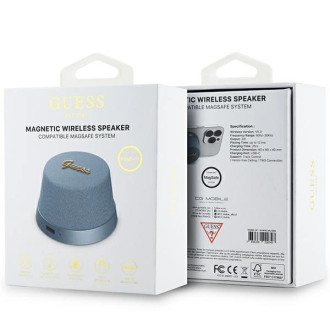 Kovový Bluetooth reproduktor Guess Magnetic Script - modrý