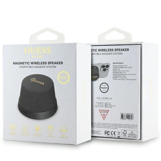 Kovový Bluetooth reproduktor Guess Magnetic Script - černý