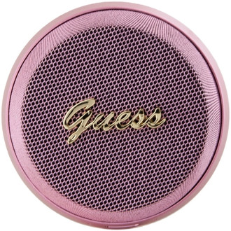 Kovový Bluetooth reproduktor Guess Magnetic Script - růžový