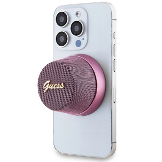 Kovový Bluetooth reproduktor Guess Magnetic Script - růžový
