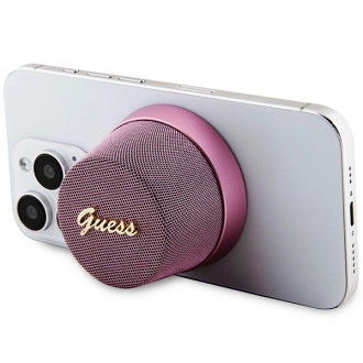 Kovový Bluetooth reproduktor Guess Magnetic Script - růžový