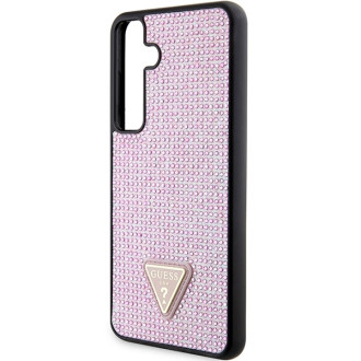 Pouzdro Guess Rhinestone Triangle pro Samsung Galaxy S24+ - růžové