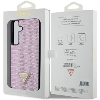 Pouzdro Guess Rhinestone Triangle pro Samsung Galaxy S24+ - růžové