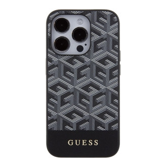 Pouzdro Guess GCube Stripes MagSafe pro iPhone 15 Pro Max - černé