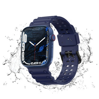 Strap Řemínek Triple Protection pro Apple Watch SE, 8, 7, 6, 5, 4, 3, 2, 1 (41, 40, 38 mm) náramek tmavě modrý