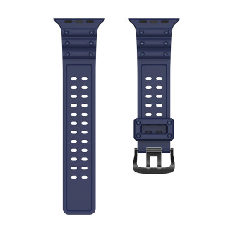 Strap Řemínek Triple Protection pro Apple Watch SE, 8, 7, 6, 5, 4, 3, 2, 1 (41, 40, 38 mm) náramek tmavě modrý