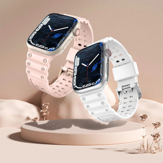 Strap Řemínek Triple Protection pro Apple Watch SE, 8, 7, 6, 5, 4, 3, 2, 1 (41, 40, 38 mm) náramek tmavě modrý
