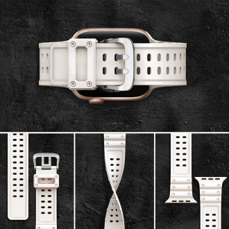 Strap Triple Protection řemínek pro Apple Watch SE, 8, 7, 6, 5, 4, 3, 2, 1 (41, 40, 38 mm) náramek náramek béžový