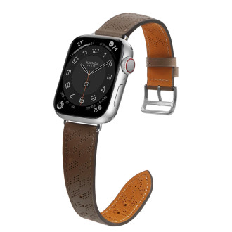Řemínek Kožený řemínek pro Apple Watch SE, 8, 7, 6, 5, 4, 3, 2, 1 (41, 40, 38 mm) náramek tmavě hnědý