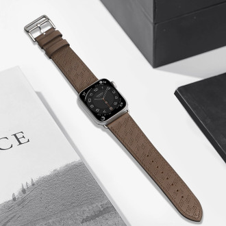 Řemínek Kožený řemínek pro Apple Watch SE, 8, 7, 6, 5, 4, 3, 2, 1 (41, 40, 38 mm) náramek tmavě hnědý